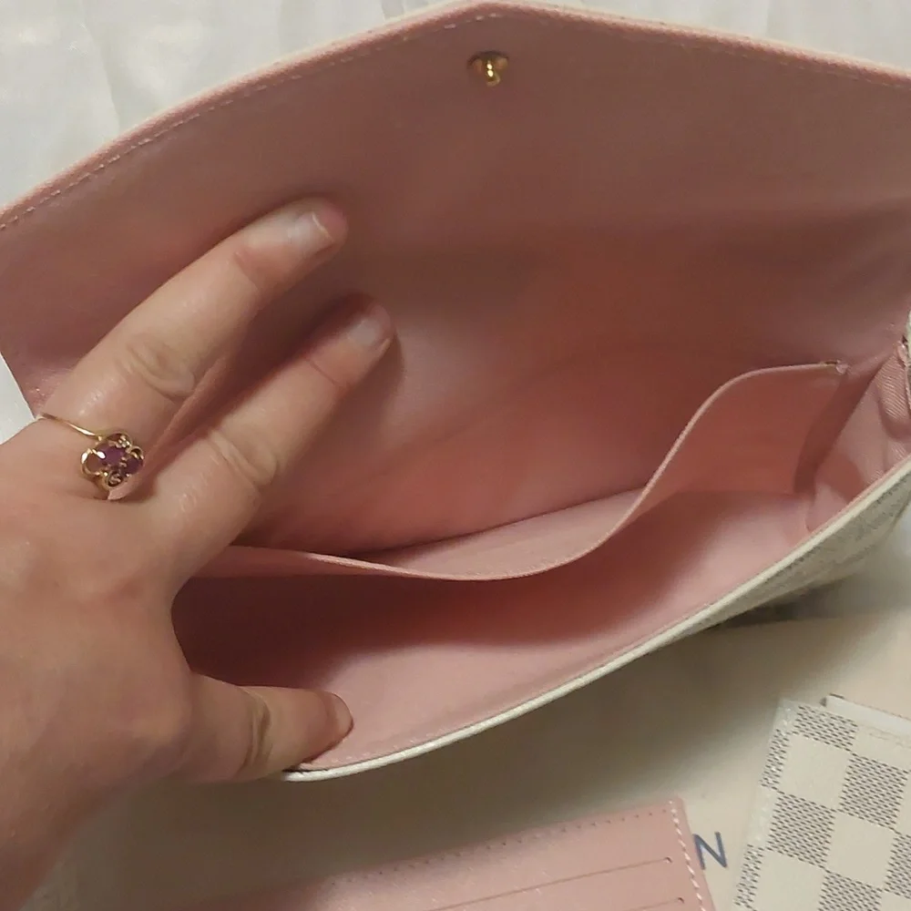 New Authentic Louis Vuitton Damier Azur Felecie Crossbody Bag Set - Picture 12 of 12